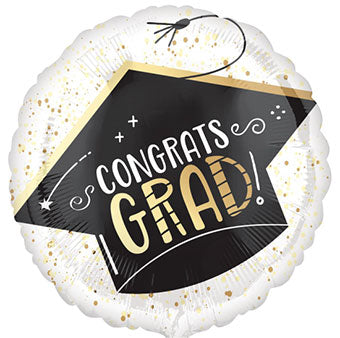 Gold & Black Congrats Grad 18" Balloon