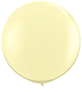 Ivory 36 inch jumbo balloon on white background.