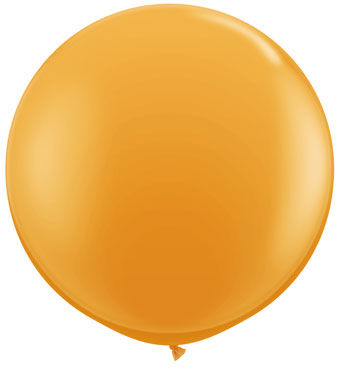 Orange colored 36 inch jumbo balloon on white background.