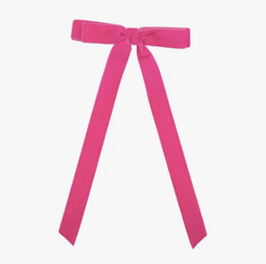 Long Bow Barrette: Hot Pink