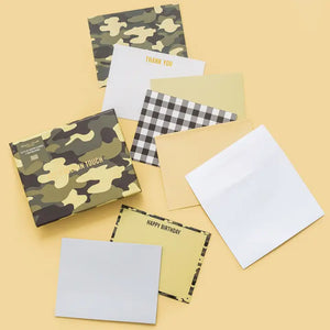 Camo + Gingham Boxed Note Cards