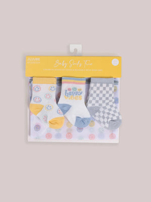 Baby Socks + Mesh Wash Bag | Happy Vibes