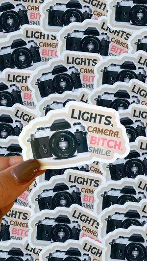 Lights Camera Smile Sticker