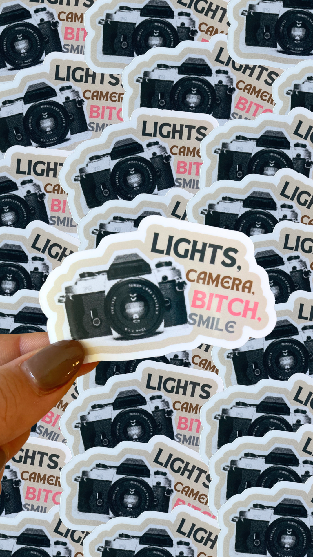 Lights Camera Smile Sticker
