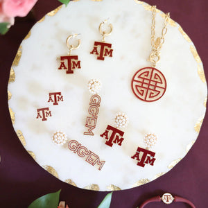 Texas A&M Enamel Stud Earrings