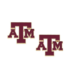 Texas A&M Enamel Stud Earrings