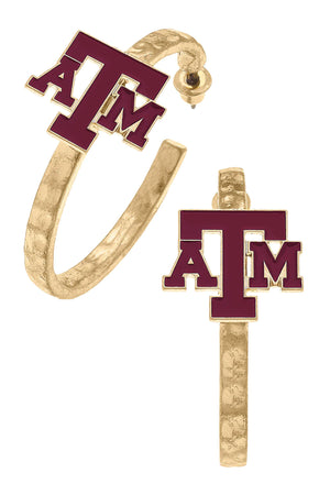 Texas A&M Hoop Earrings