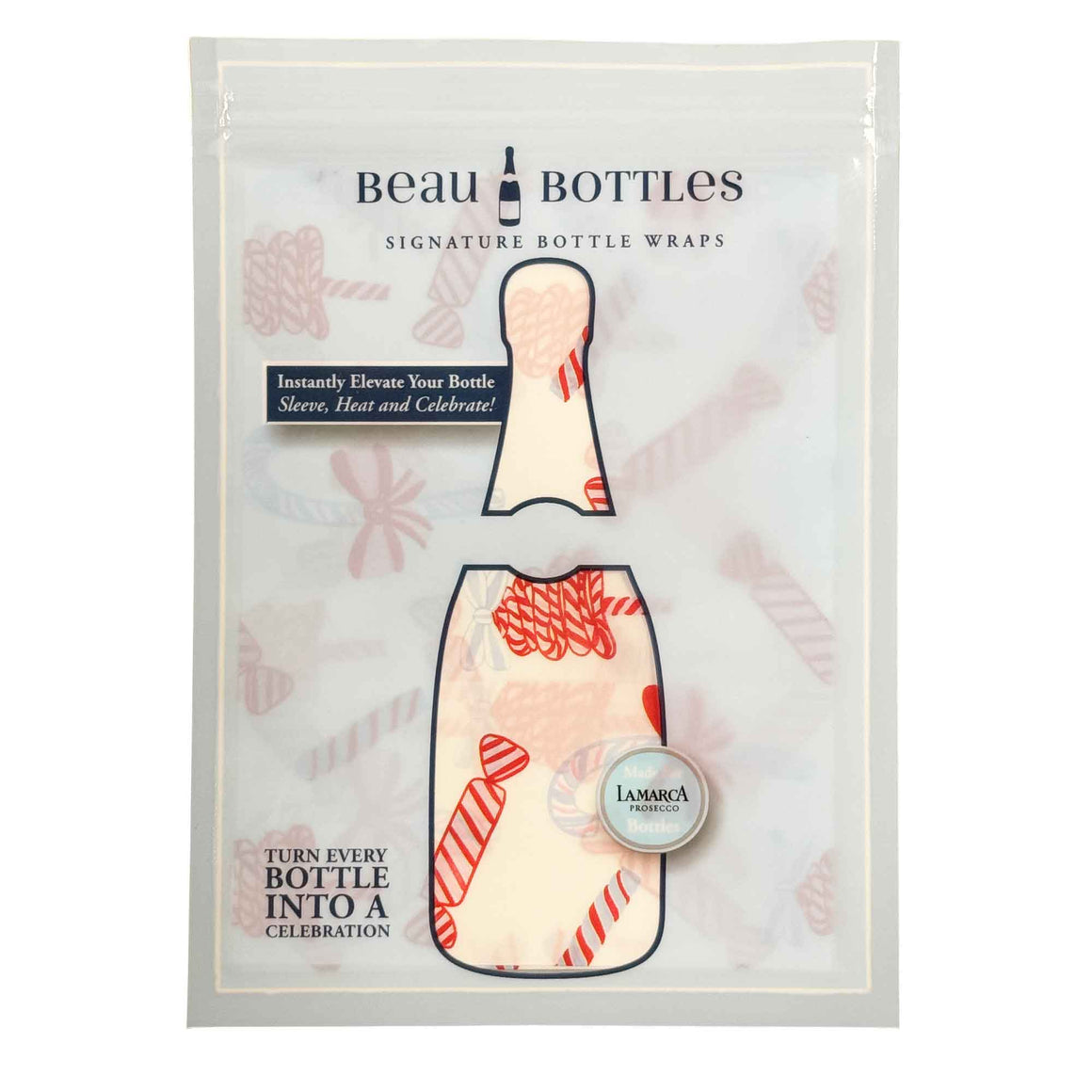 Beau Bottles Wrap Lamarca Candy Cane