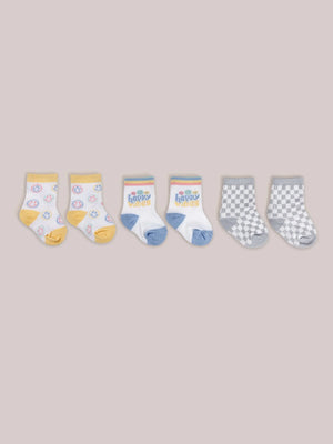 Baby Socks + Mesh Wash Bag | Happy Vibes