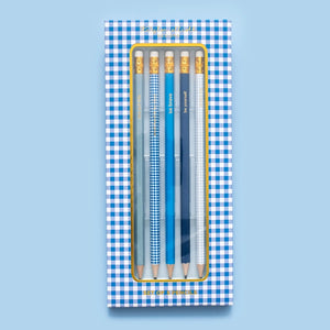 Motivational Gingham Pencil Set