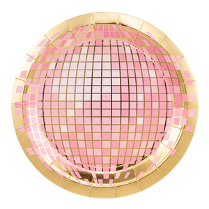 Pink Disco Ball Paper Plate