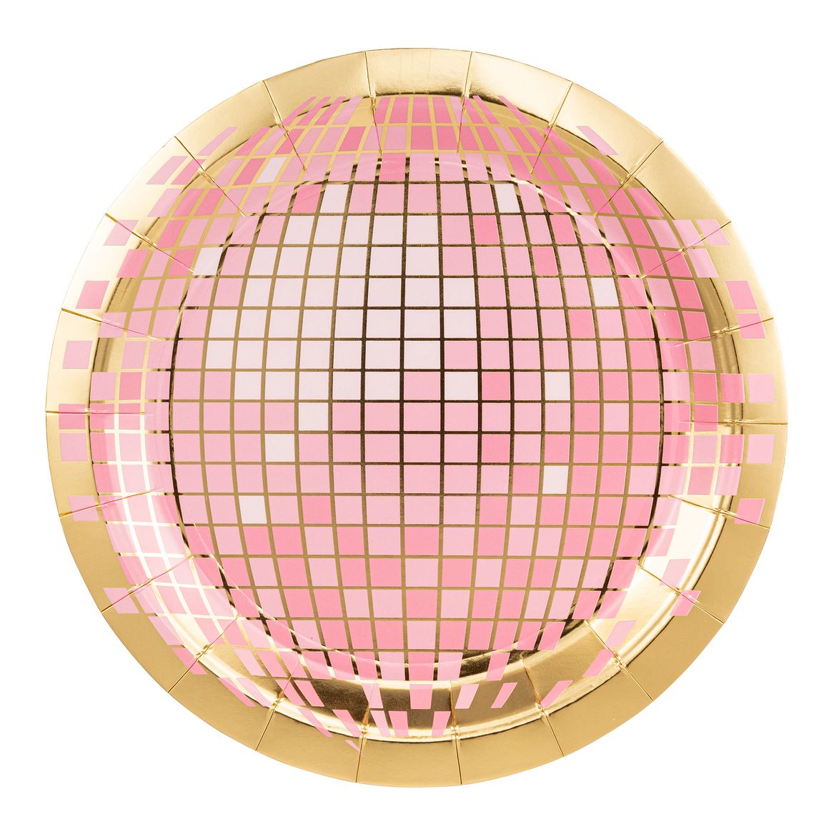 Pink Disco Ball Paper Plate