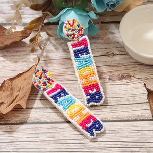 Seed Bead Teacher Earrings