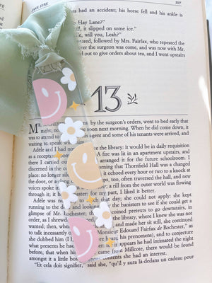 Flowers & Smileys Acrylic Bookmark