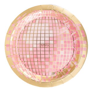 Pink Disco Ball Paper Plate
