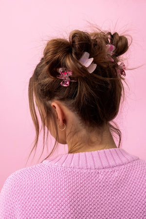Mini Claw Clips | Pink Confetti