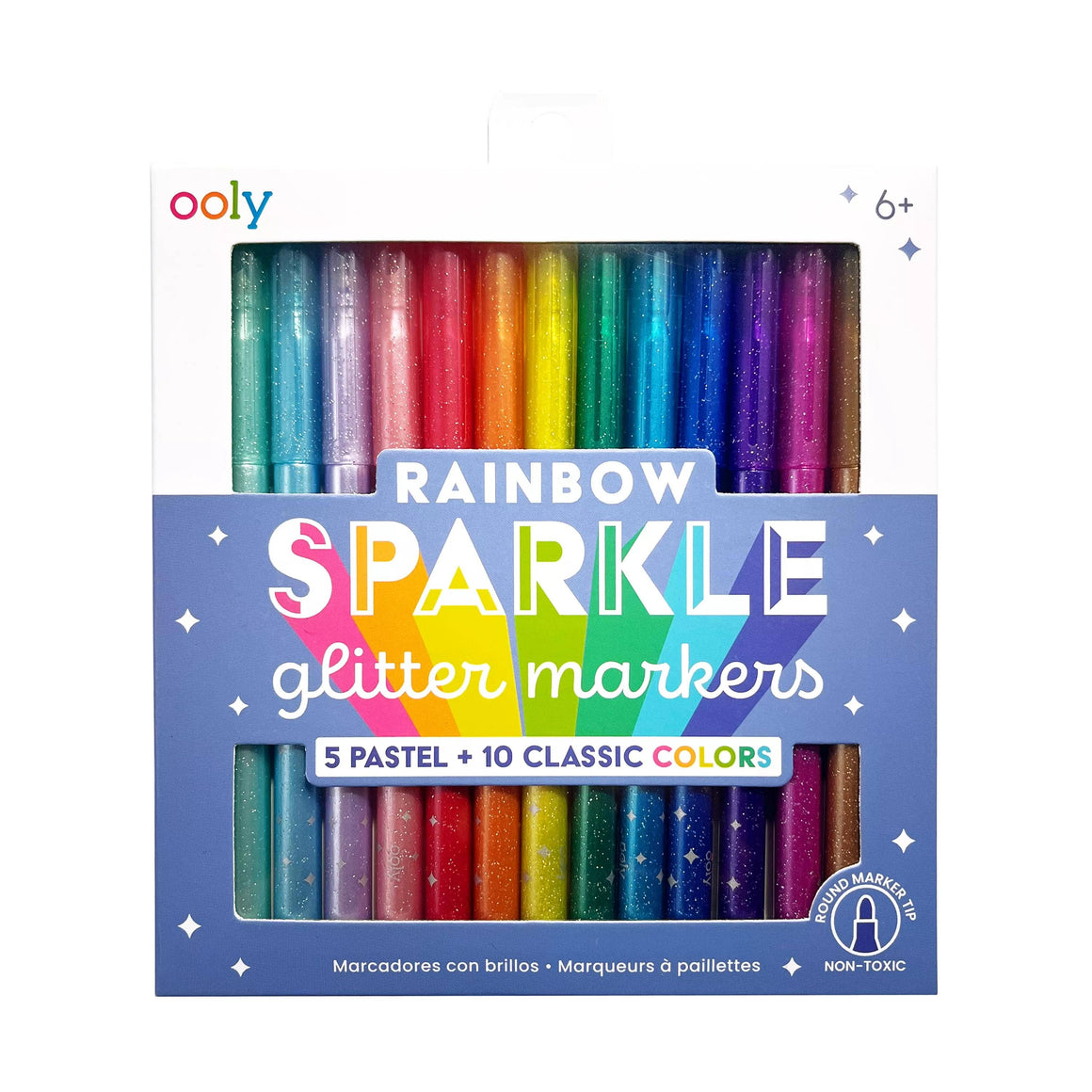 Rainbow Sparkle Glitter Markers | Set of 15