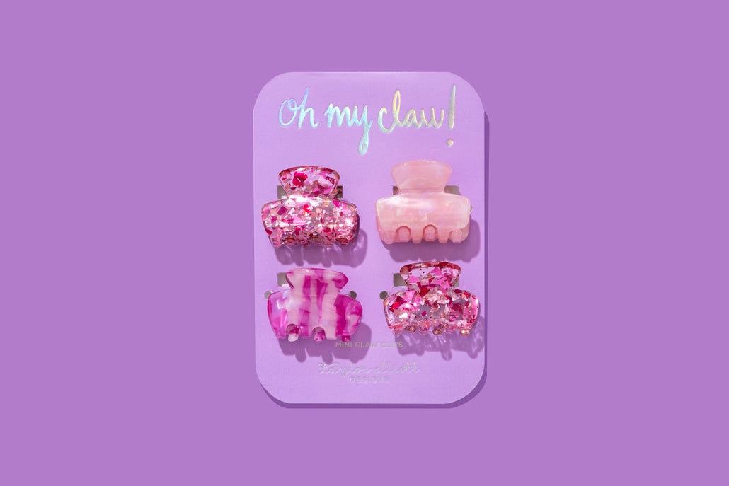 Mini Claw Clips | Pink Confetti