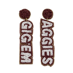Texas A&M Beaded Earrings