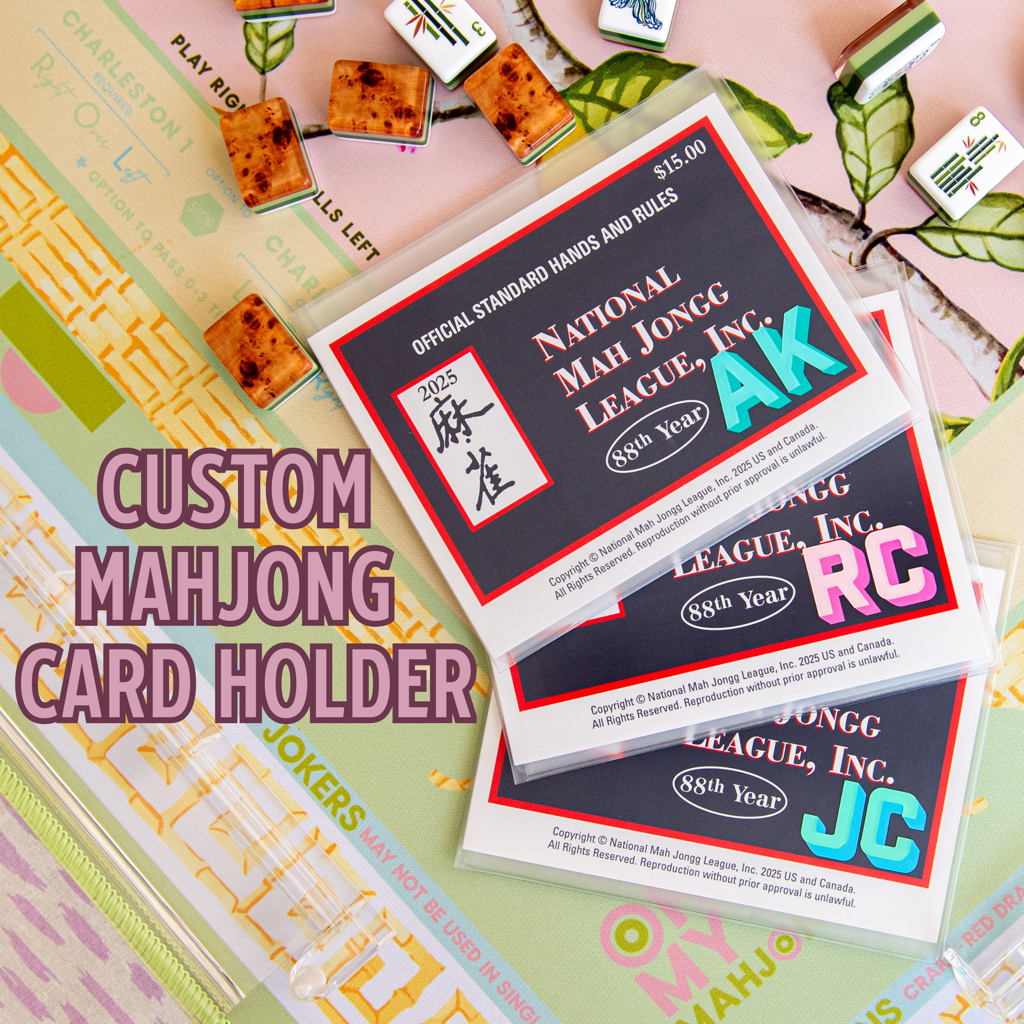 Custom Initial Mahjong Card Cover Standard Custom Initial Mahjong Card Cover Standard