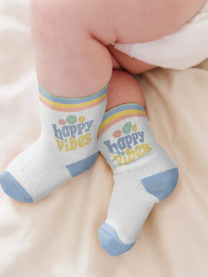 Baby Socks + Mesh Wash Bag | Happy Vibes