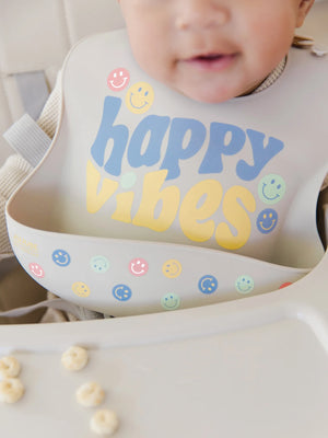 Happy Vibes Silicone Bib