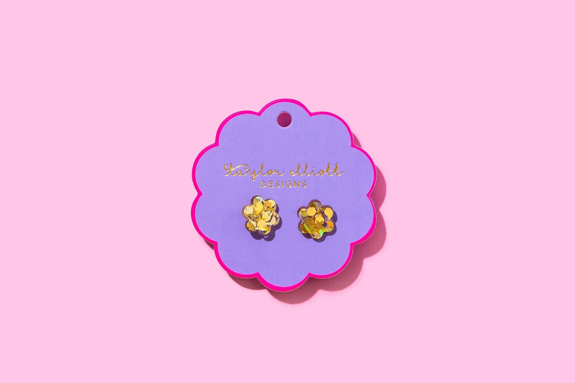 Confetti Yellow Studs