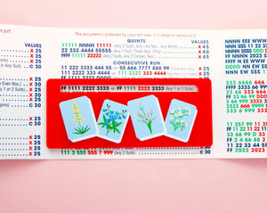 Red Mahj Flower Tiles Mahjong Card Line Marker