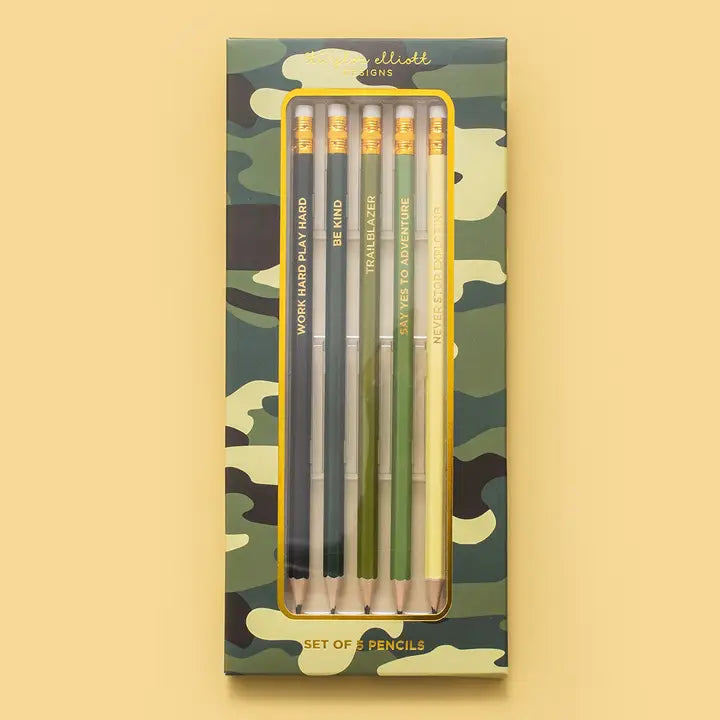 Motivational Camo Pencil Set