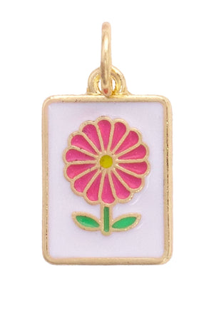 Flower Mahjong Tile Charm