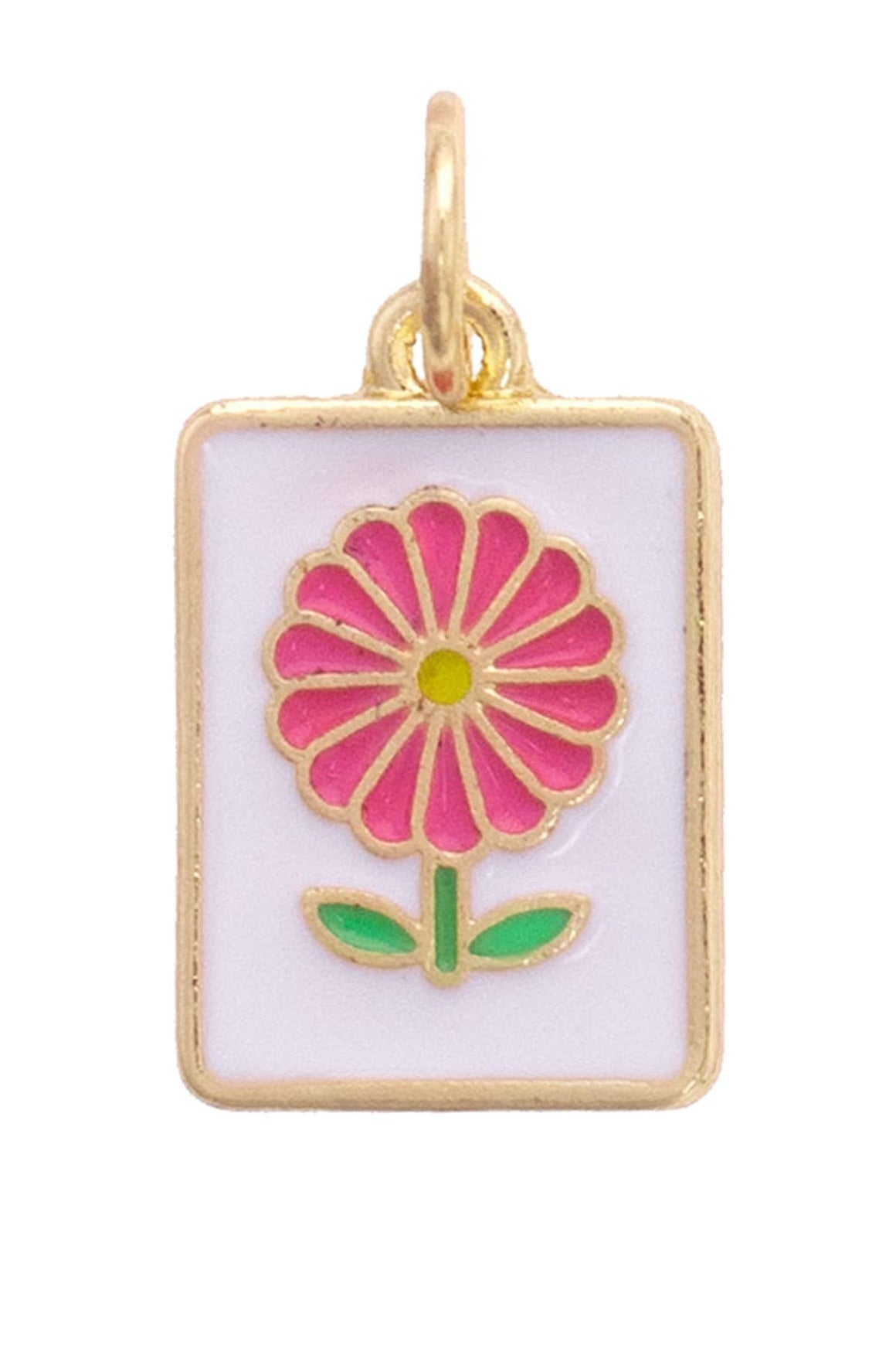 Flower Mahjong Tile Charm