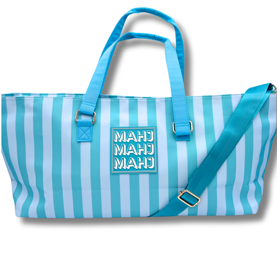 Striped Mahjong Tote Bags