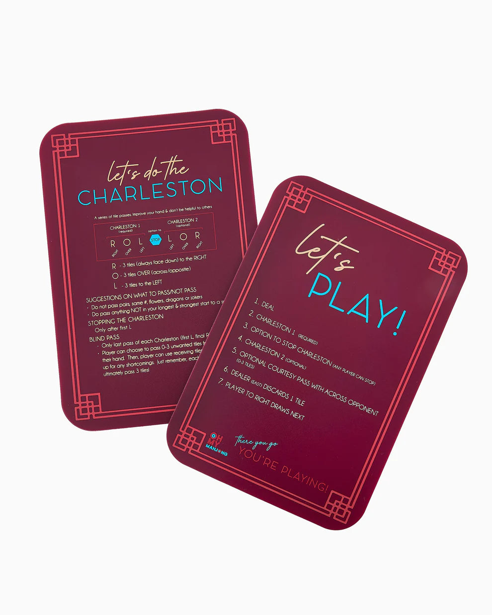 Mahjong Tile Shufflers | Burgundy