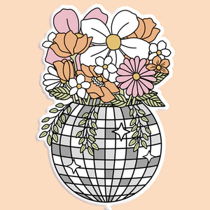 Disco Ball Planter Sticker