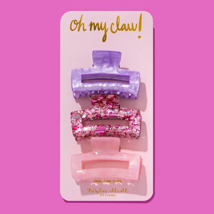 Claw Clip Trio | Pink Confetti