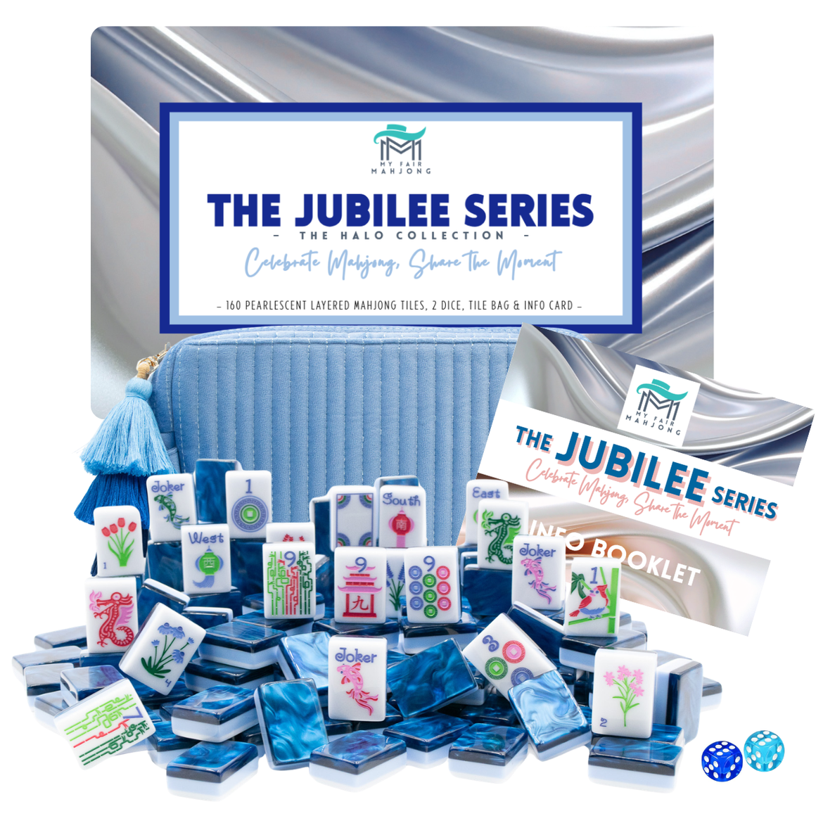 Jubilee Mahjong Tiles | Midnight Blue