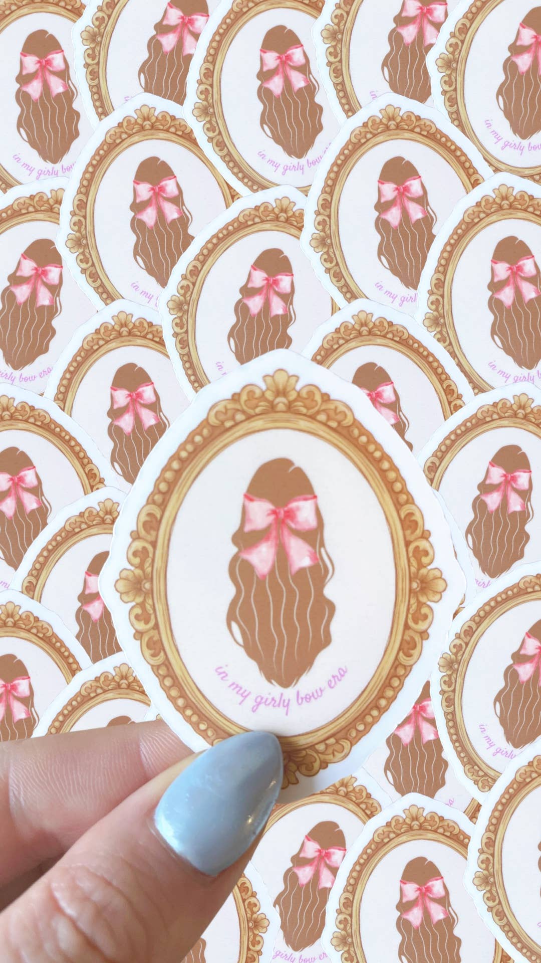 Brunette Girly Bow Era Sticker