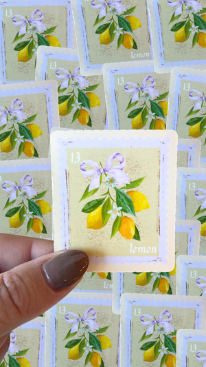 Vintage Lemon Stamp Sticker 