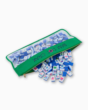 Kelly Green Bam Dot Mahjong Bag