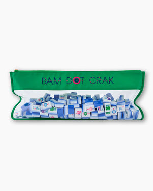 Kelly Green Bam Dot Mahjong Bag