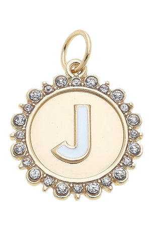 Rhinestone Disc Letter Charms