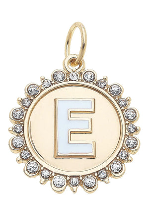 Rhinestone Disc Letter Charms