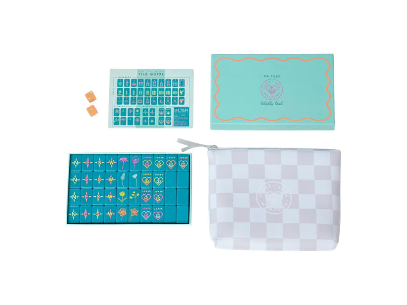 Totally Teal Mahjong Tiles