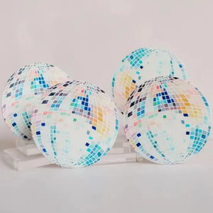 Disco Ball Reusable Chipboard Coasters, Set of 4