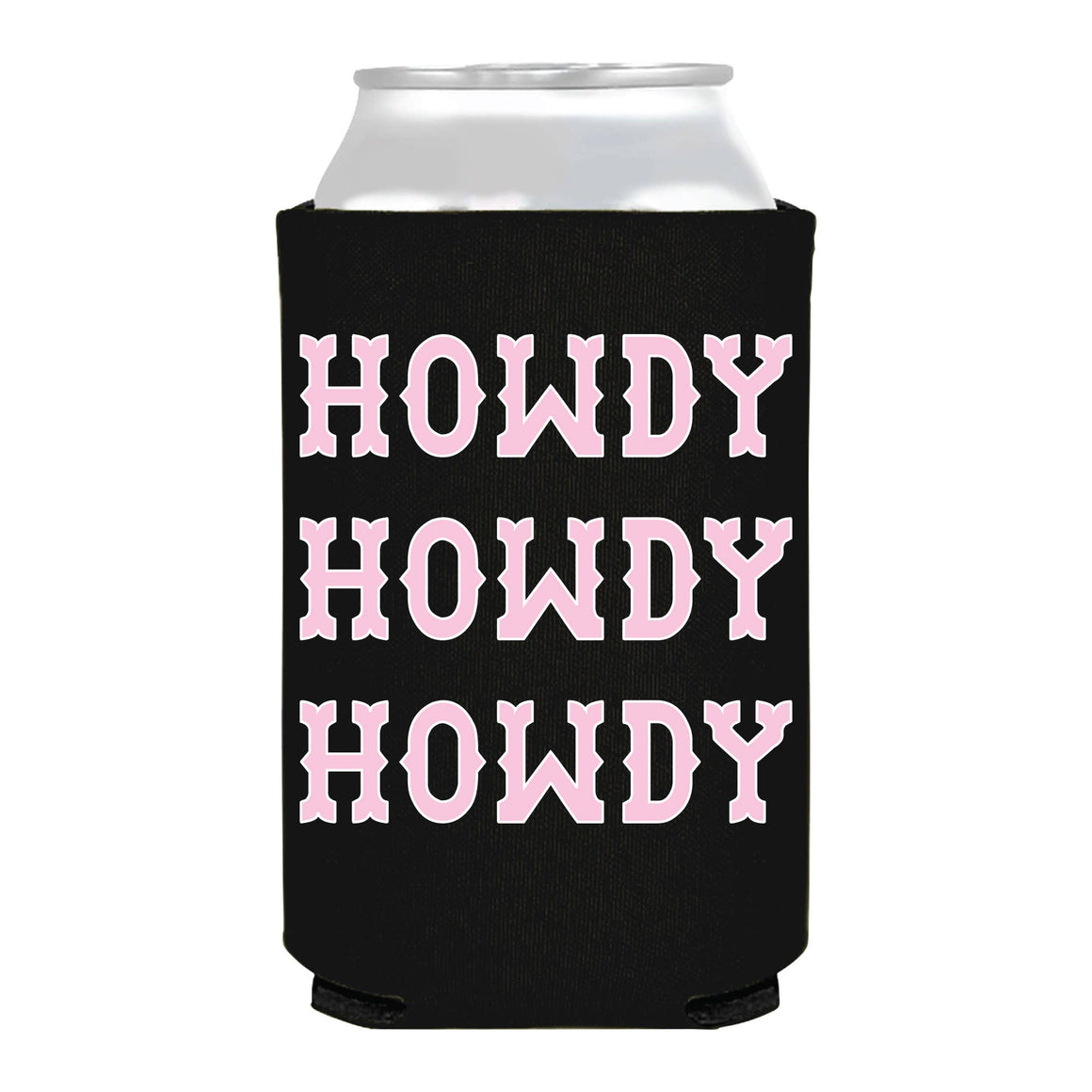 Howdy Black Can Cooler