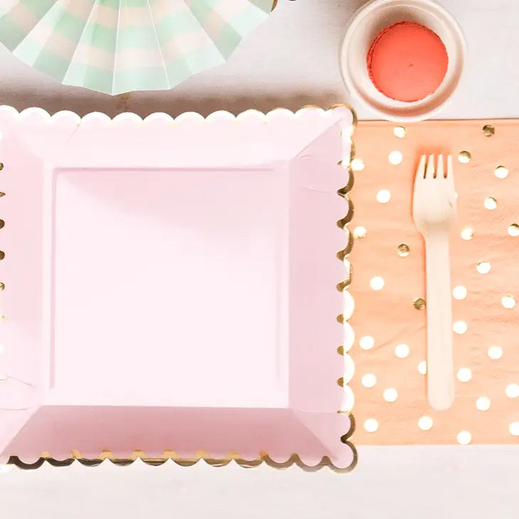 Blush Paper Plates Glamfetti