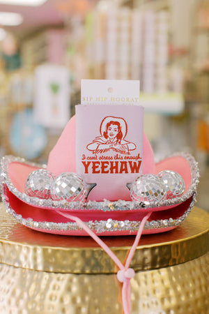 Vintage Cowgirl Yeehaw Can Cooler