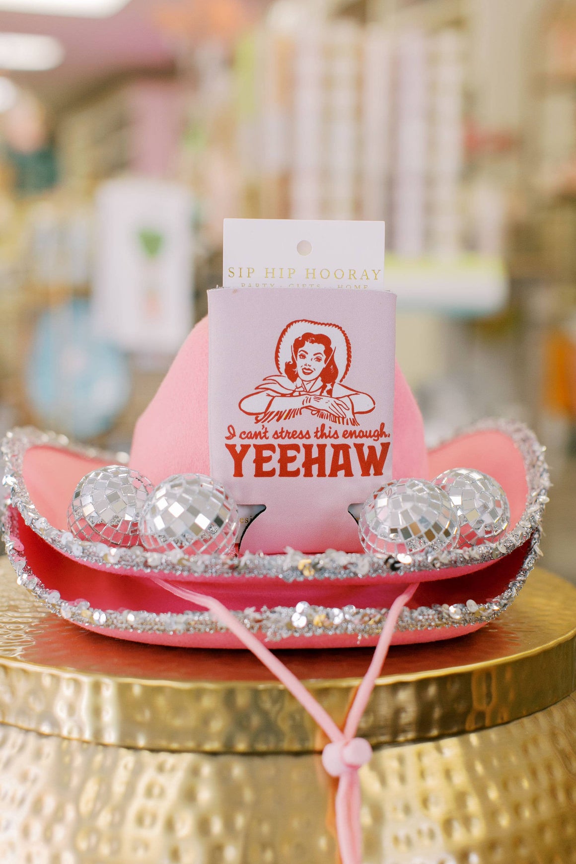Vintage Cowgirl Yeehaw Can Cooler