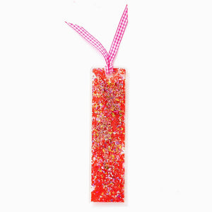 Red Confetti Bookmark