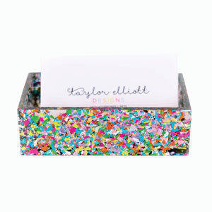 Confetti Acrylic Business Card Holder